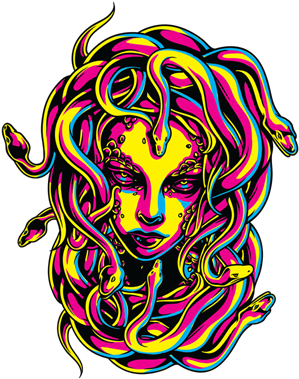 Cmyk Medusa - T-shirt (300x400)