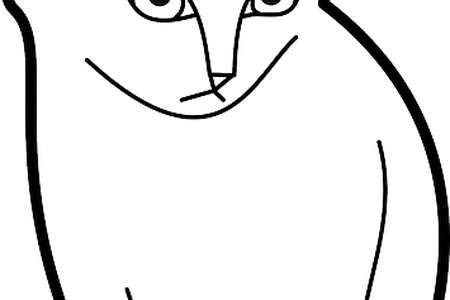 Cat Face K Pictures Full Hq Wallpaper - Line Art (450x300)