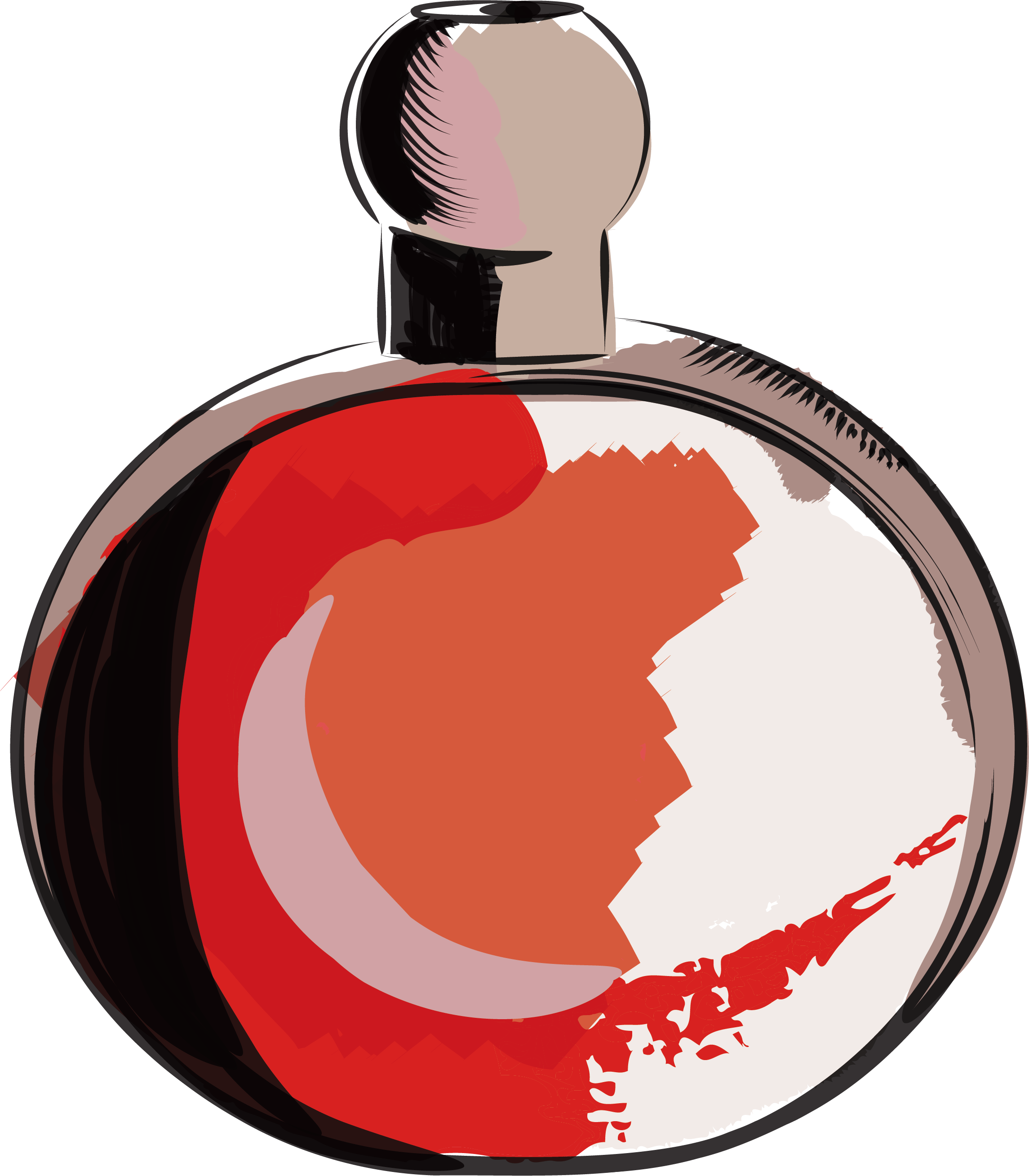 Perfume Calvin Klein Bottle Clip Art - Perfume Red Round Bottle (2290x2617)