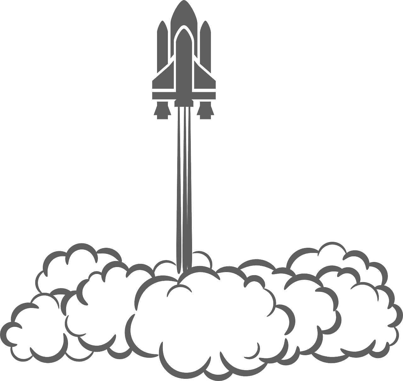 Space Shuttle Lift-off - Rocket Launch Clip Art (1280x1210)