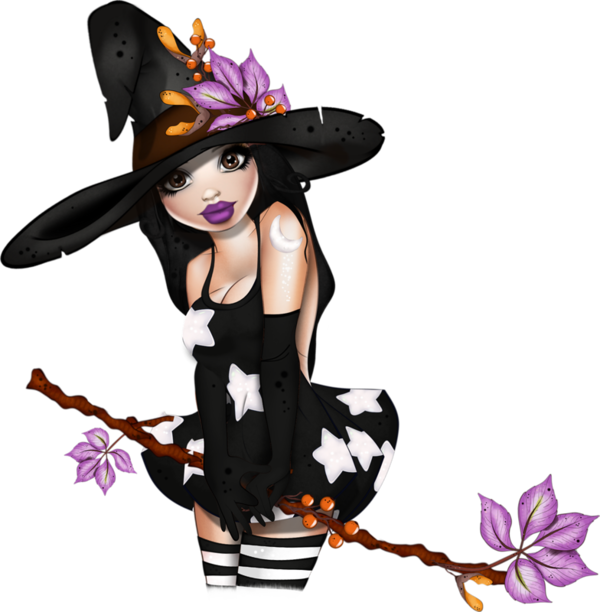 Tube Halloween Femme Halloween 1, Le Temps Qui Passe, - Cartoon (600x612)