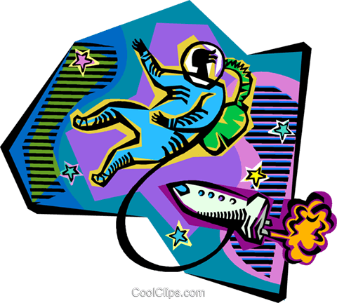 Astronaut With Spaceship Royalty Free Vector Clip Art - Astronaut With Spaceship Royalty Free Vector Clip Art (480x432)