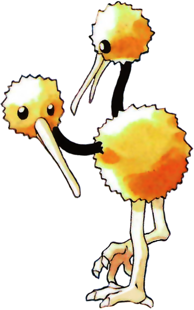 Doduo Pokemon Red And Blue Official Art - Doduo (394x628)