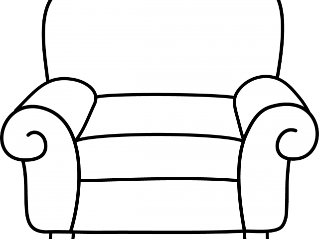 Armchair Clipart - Black And White Chair Clip Art (640x480)