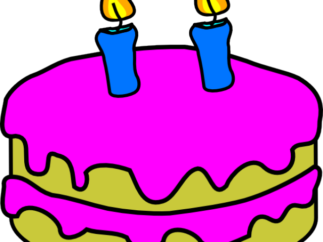 Candles Clipart Birthday Cake - Birthday Cake With 2 Candles (640x480)