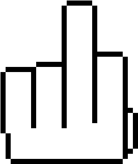 Fuck Off - Transparent Middle Finger Cursor (380x370)