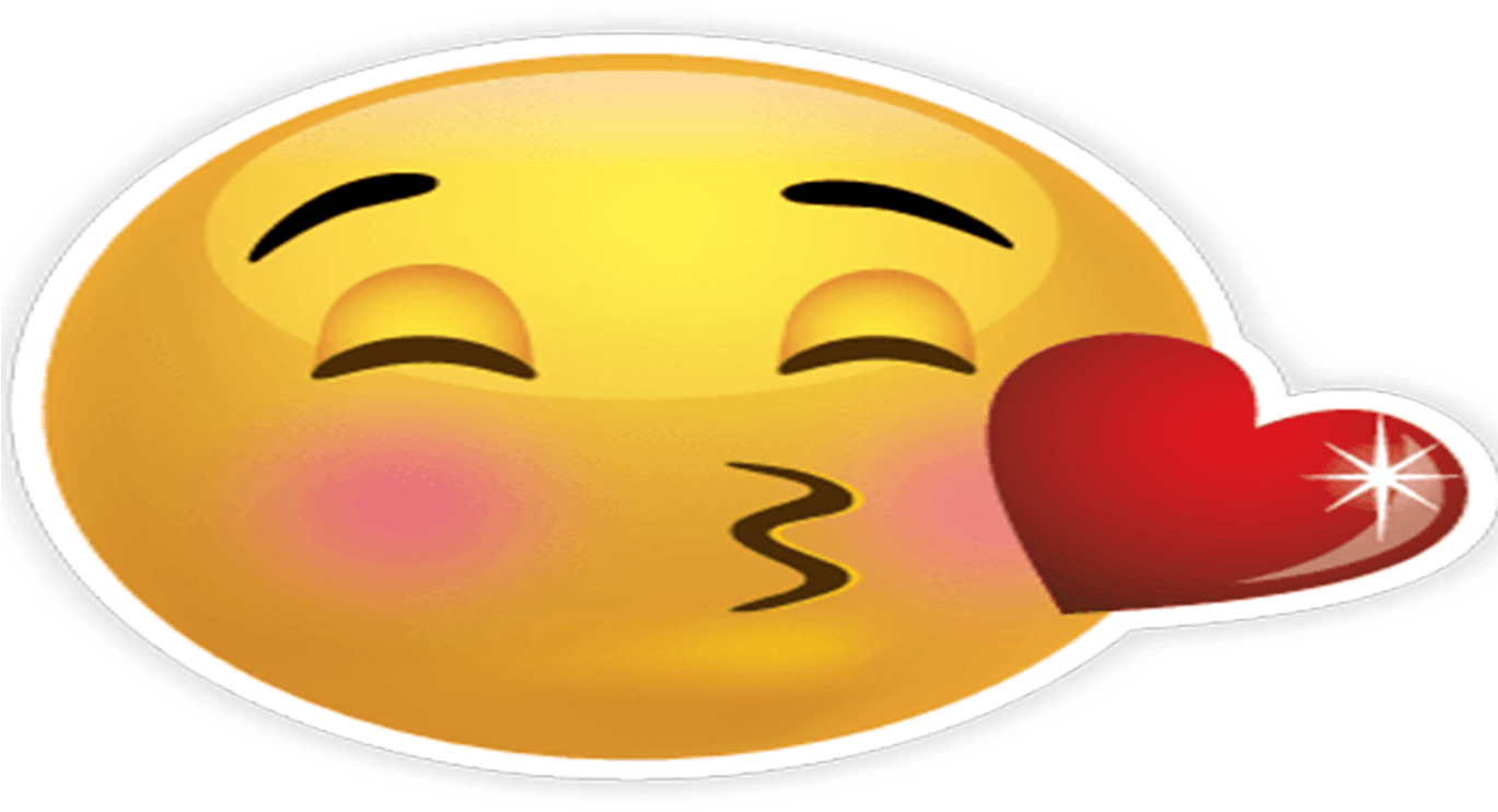 Emoji Silhouette At Getdrawingscom Free For Personal - Smiley Kissy Face (1368x855)