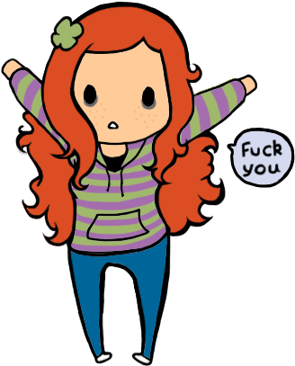 Fuck You Clip Art Facial Expression Pink Nose Clip - Cartoon (338x419)