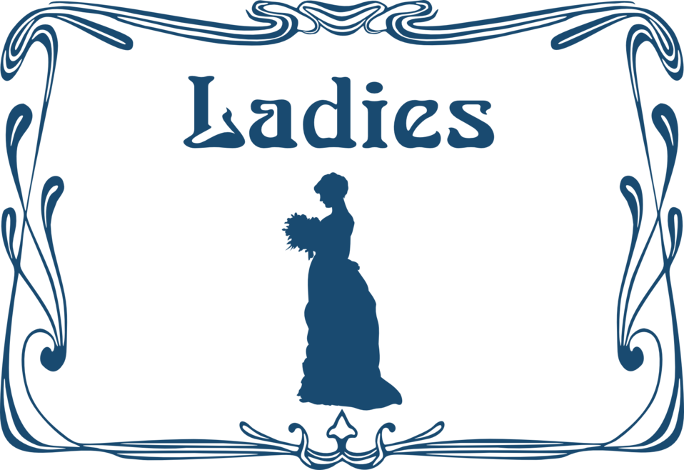 Ladies' Wc Door Sign - Vintage Text Box Png (958x658)