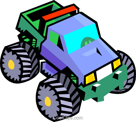 Big Wheel Vehicle Royalty Free Vector Clip Art Illustration - Toys For Kids (480x430)