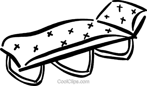 Beach Chair Royalty Free Vector Clip Art Illustration - Line Art (480x280)
