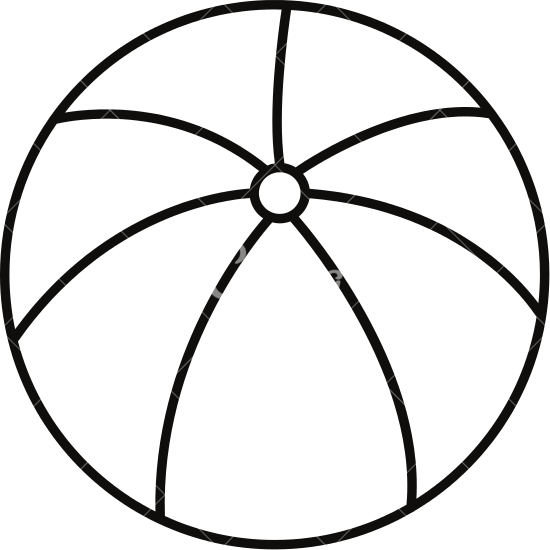 Banner Download Beach Ball Clipart Black And White - Ball Outline Drawing (550x550)