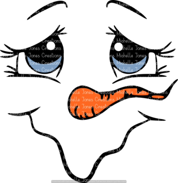 Face Mjctransfers - Cara Muñeco De Nieve (585x600)