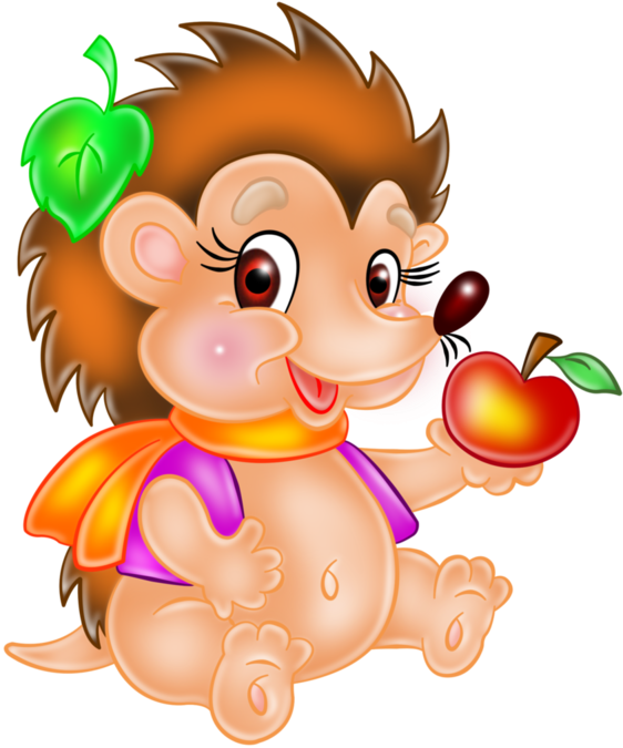 Tubes Animaux Cute Clipart, Cute Cartoon, Funny Cartoons, - Детей Ежик (600x700)
