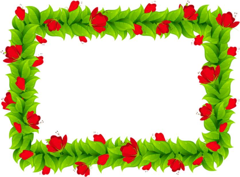 Download Border Clipart Png Transparent Background - Flower Border Frame Png (850x624)