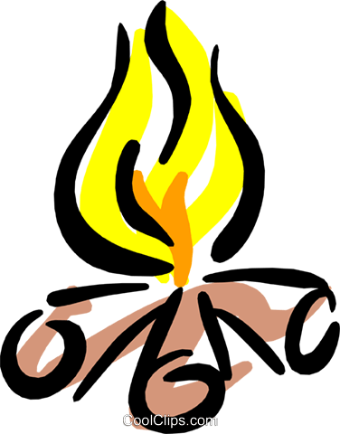 Symbol Für Ein Lagerfeuer Vektor Clipart Bild -envi0168 - Heat Transferred In Solid Materials (376x480)