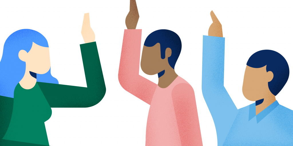 Employees Raising Hands - Employees Raising Hands (1024x512)