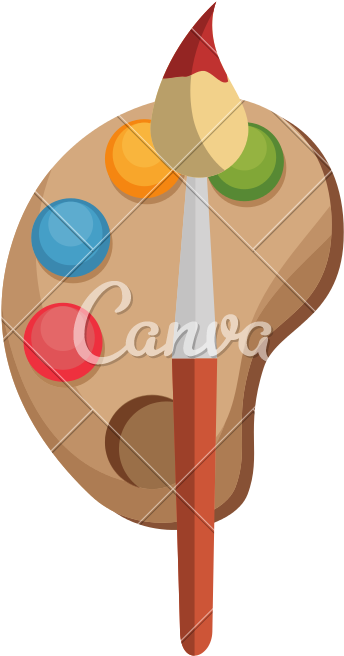 Paint Brush And Pallette - Cake (800x800)