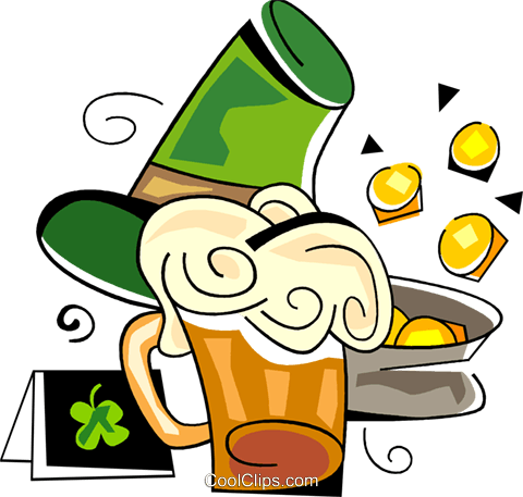 Patrick's Day Beer And Pot Of Gold Royalty Free Vector - St Patrick's Day (480x457)