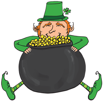 Leprechaun, Patrick, Shamrock, Irish - Cartoon (377x340)