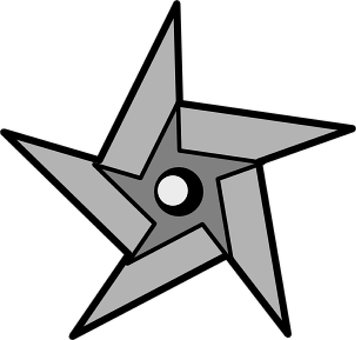 Ninja, Star, Weapon, Metal, Arms, Sharp - Ninja Star Clipart (356x340)