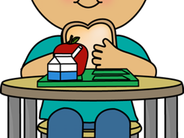 Lunch Box Clipart Lunch Room - Cartoon Boy Eating Lunch (640x480)