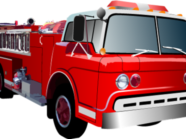 Fire Truck Clipart Transparent Background - Fire Truck And Police Car Clipart (640x480)