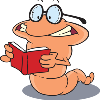 Jack Sills, Jr - Worm Cartoon Reading A Book (400x400)