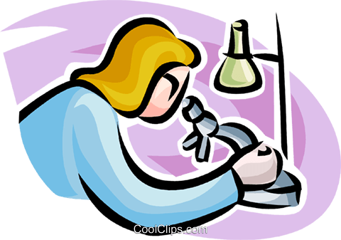Woman Looking Through A Microscope Royalty Free Vector - Woman Looking Through A Microscope Royalty Free Vector (480x337)