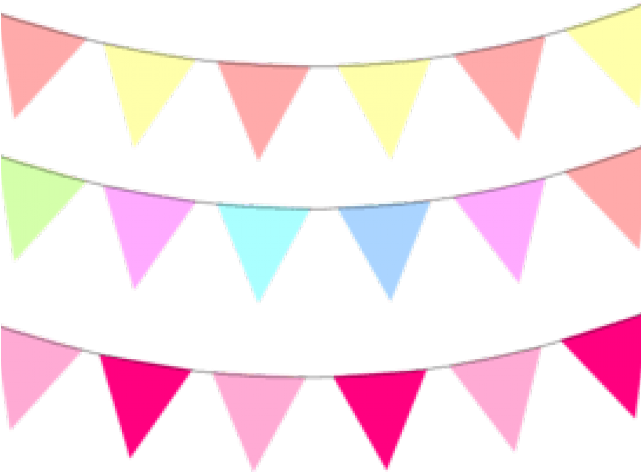 Flag Clipart Triangle - Pastel Party Flags Png (640x480)