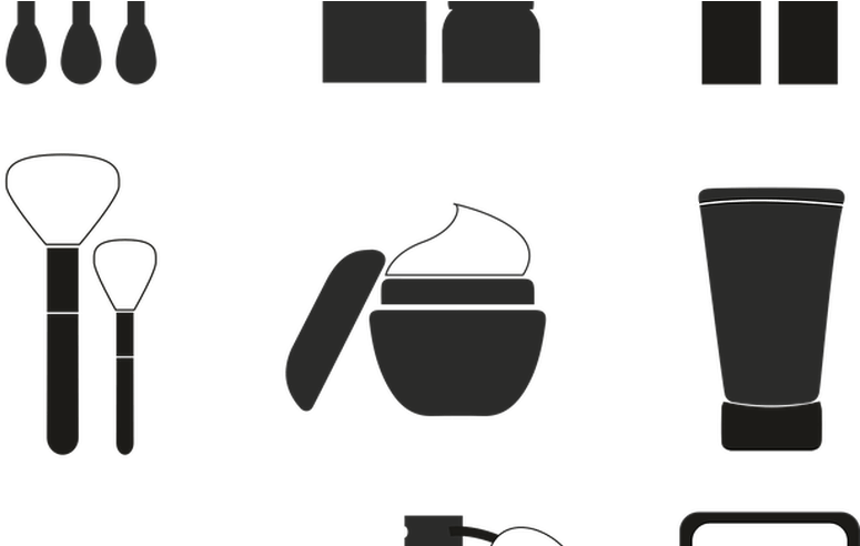 Salon Make Up Makeup Free Vector Graphic On Pixabay - Makeup Clipart Black And White Png (800x491)