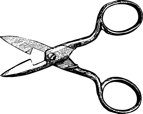 Buttonhole Scissors Clipart (500x399)