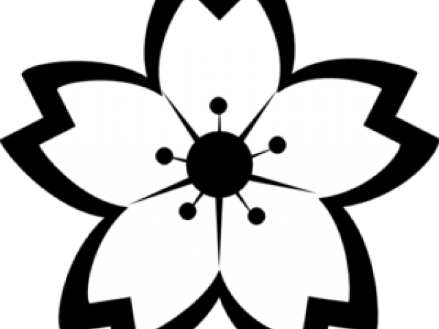 Sakura Clipart Black And White - Flor De Cerezo Para Colorear (640x480)