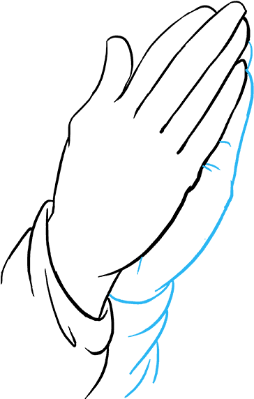 Praying Hands With Rosary Drawing - Draw A Hand Praying (680x678)
