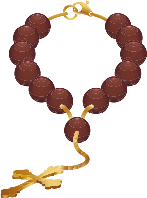 Rosary Nacklace Cross Religion Icon - Vector Graphics (550x550)
