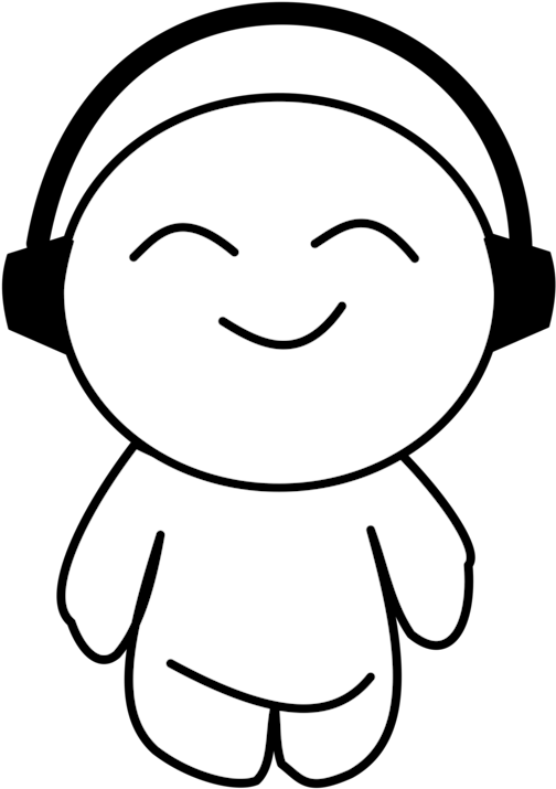 Music Download Drawing Cartoon Black And White - Music Download Drawing Cartoon Black And White (530x750)