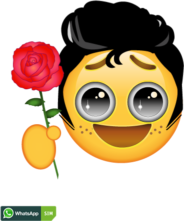 Love Mit Rose Und Frisur Whatsapp Sim - Smiley Creator Galerie Haare (500x500)