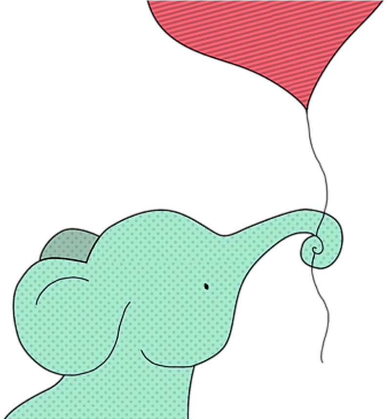Baby Elephant With A Heart Balloon Tote Bag For Sale - Indian Elephant (1368x855)