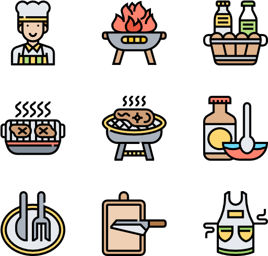 Bbq And Grill - Cleaning Icons (600x564)