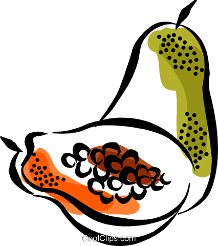 Papaya Royalty Free Vector Clip Art Illustration - Papaya Royalty Free Vector Clip Art Illustration (426x480)