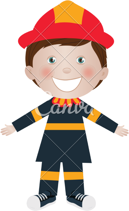 Child Dressed As Firefighter Icon Image - Fireman Face Cartoon (800x800)