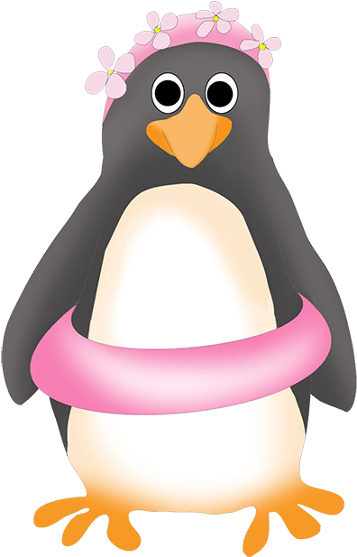 Cute Animals Swimming Clipart - Summer Animal Clip Art (396x617)
