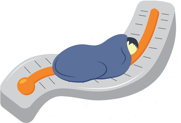 Illustration Of A Boy Sleeping On A Thermometer - Illustration Of A Boy Sleeping On A Thermometer (600x402)