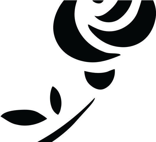 White Rose Clipart Leaf - Black And White Rose Symbol (640x480)