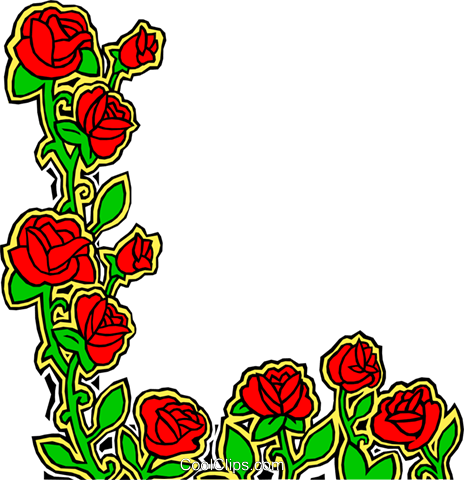 Rose Design Royalty Free Vector Clip Art Illustration - Garden Roses (464x480)