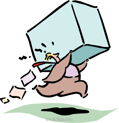 Loading Clipart Heavy Backpack - Carrying A Load Cartoon (464x480)