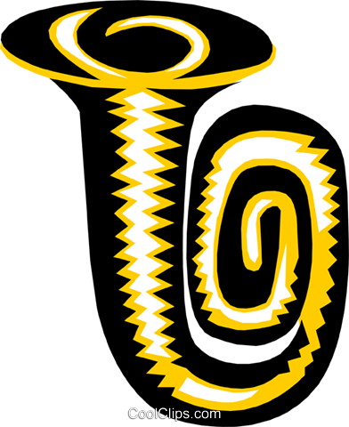Tuba Royalty Free Vector Clip Art Illustration - Emblem (392x480)