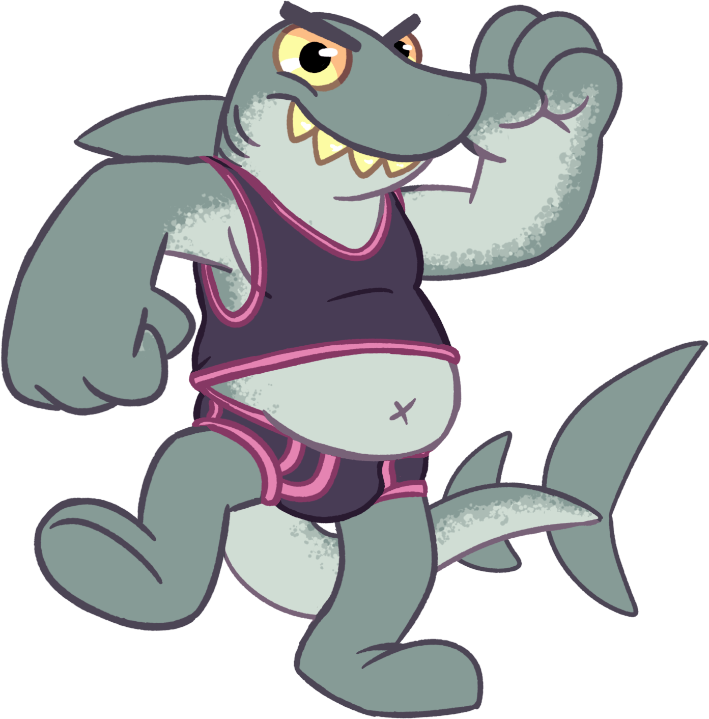 Goronic On Twitter - Shark Man Cartoon (1412x1431)