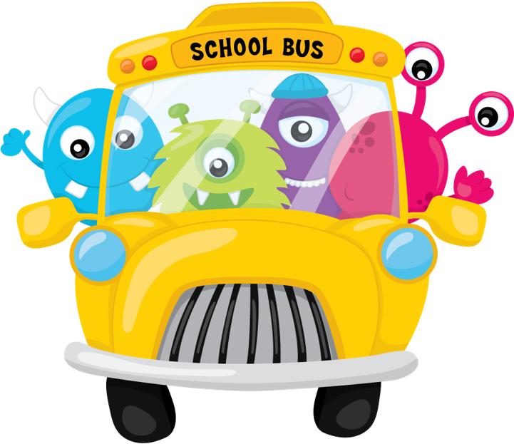 School Bus Full Of Little Monsters Clip Art - School Monsters Png (720x720)