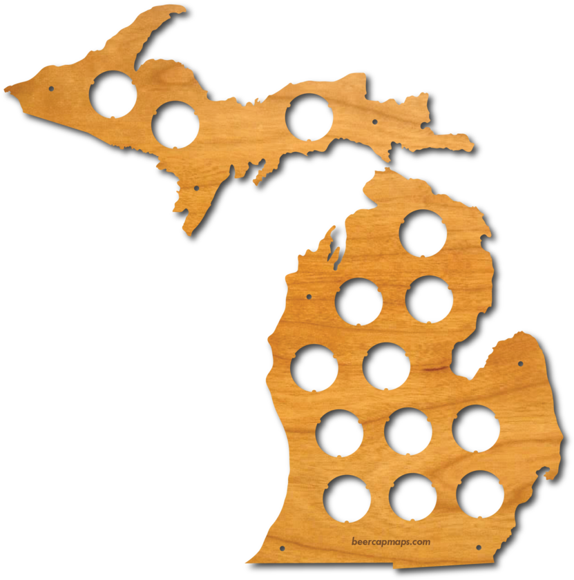 Small Michigan Rh Beercapmaps Com Indiana Clip Art - Michigan (1024x1024)